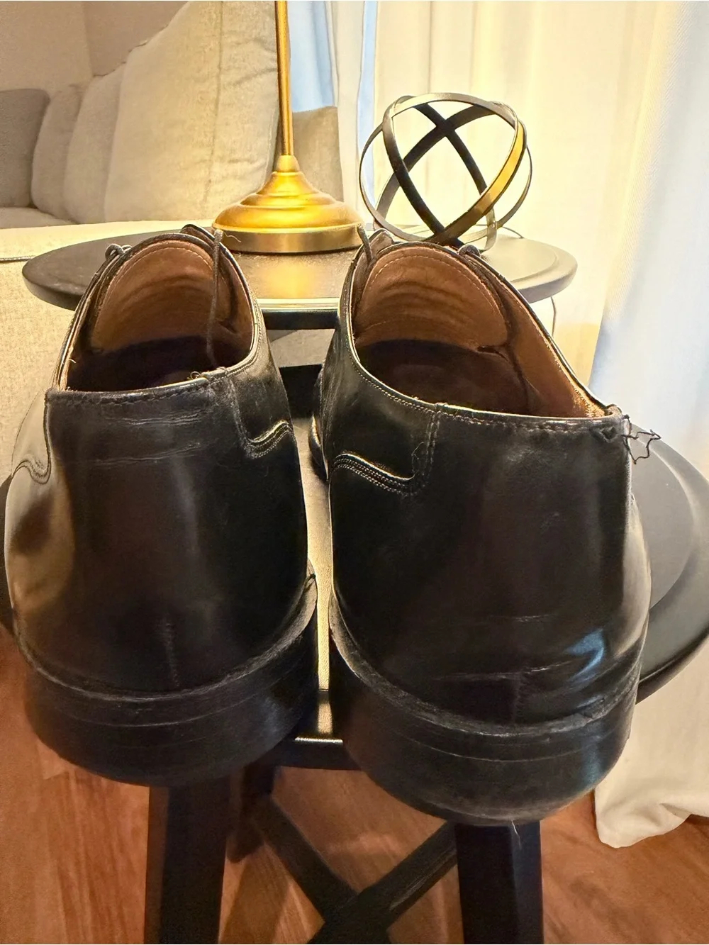 Men’s Bostonian Crown Windsor Leather Black Cap Toe Dress Shoes Size 13
